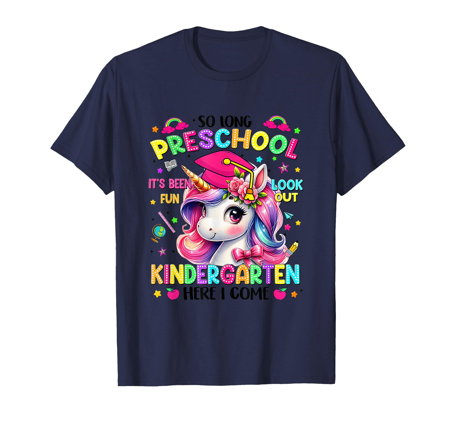 Kids So Long Preschool Graduation Graduate Unicorn Kids T-Shirt