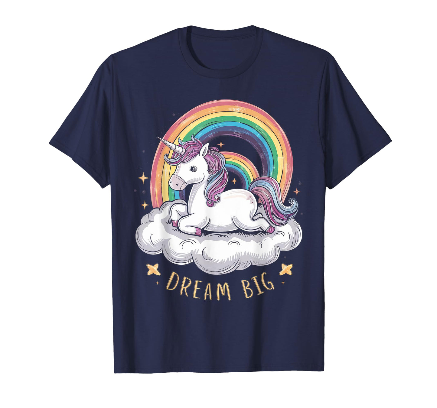 Cute Unicorn on Cloud Rainbow Dream Big for Unicorn Lovers T-Shirt