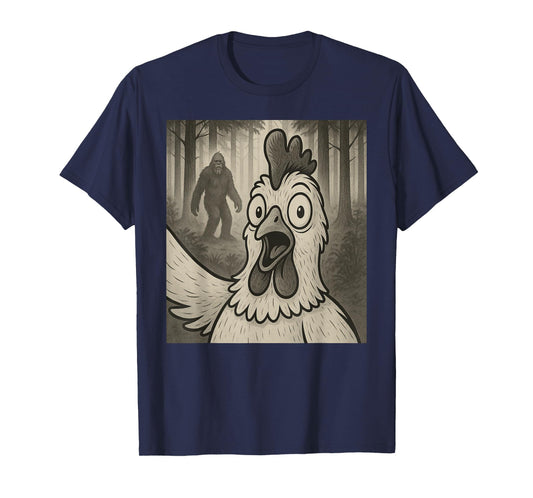 Chicken Selfie With Bigfoot Sasquatch Funny T-Shirt