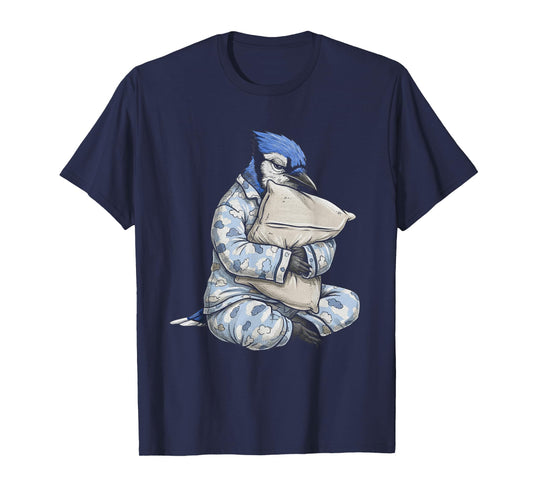 Funny Sleepy Blue Jay Bird Pajama Women Men And Kids T-Shirt