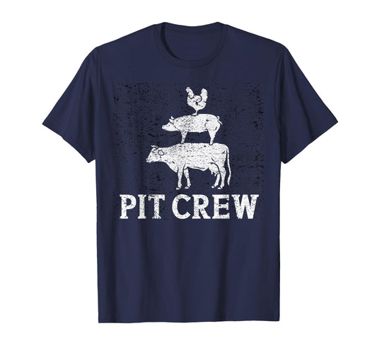 Funny Pit Crew BBQ Grilling Smoking Chicken Pork Beef T-Shirt