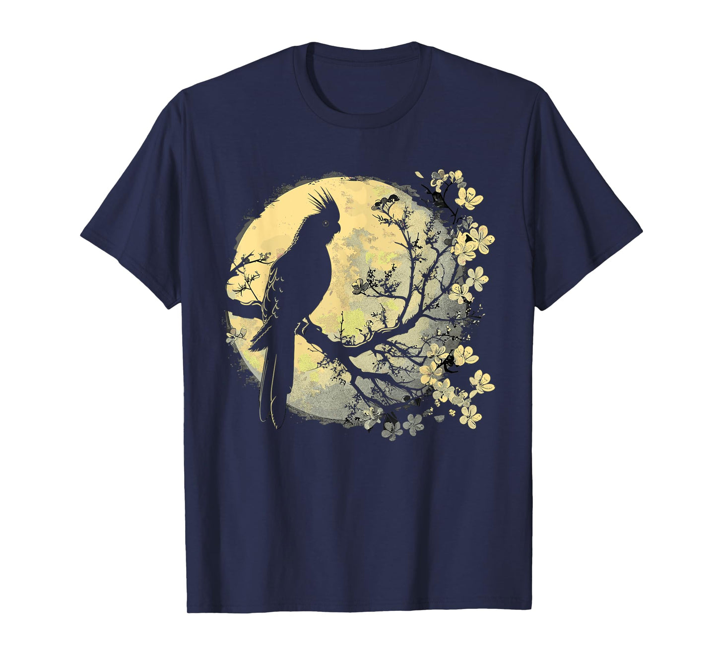 Cockatiel Parrot Lover Bird Moon and Flower T-Shirt