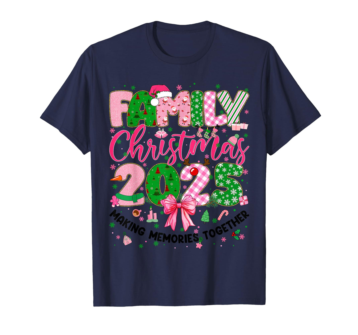 Family Christmas 2025 Matching Tee Xmas Pajamas Girl Women T-Shirt