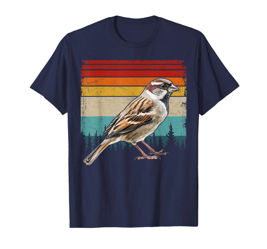 Sparrow Vintage Distressed Retro Style Cool Sparrow Bird T-Shirt