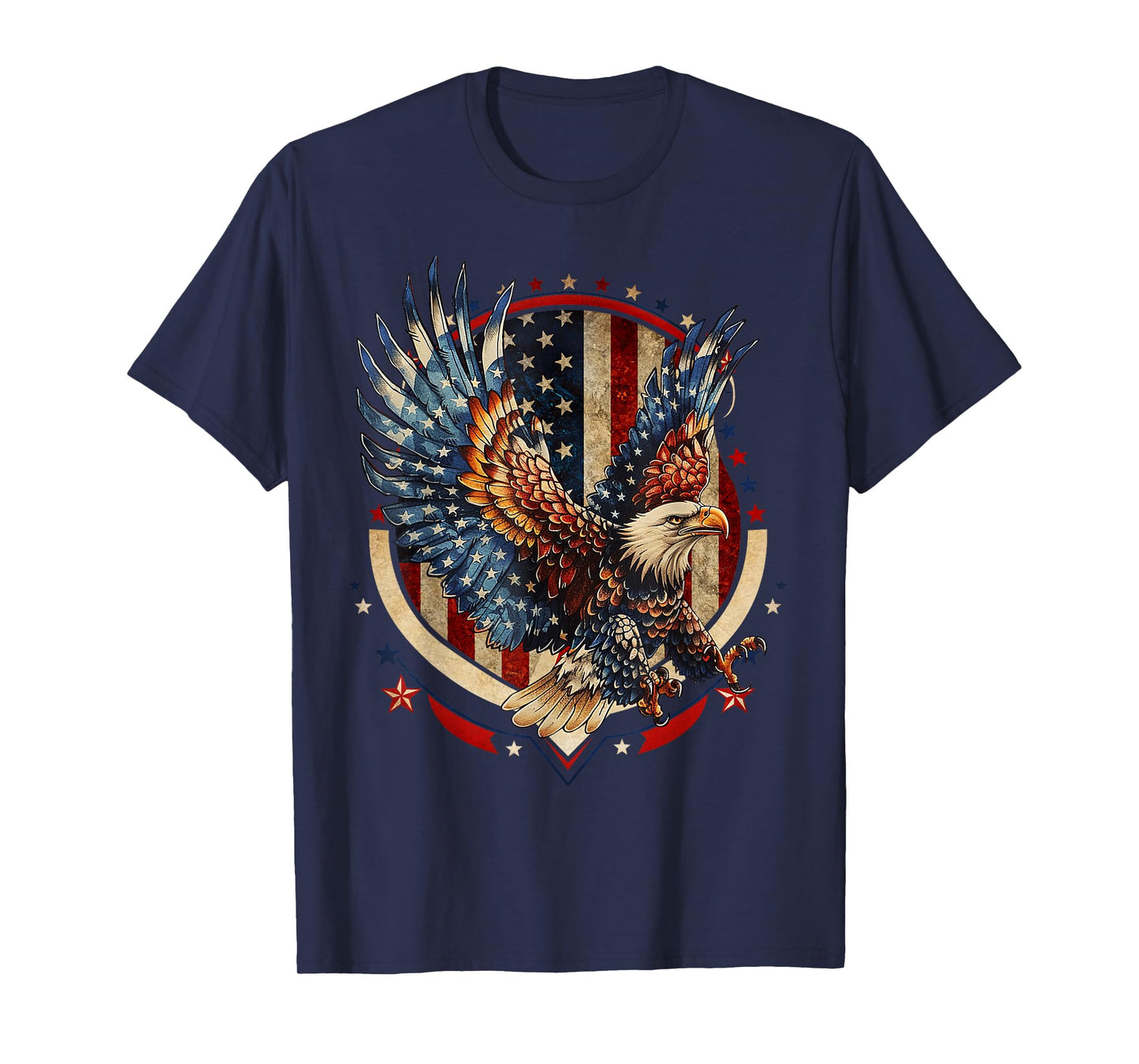 American Bald Eagle USA Flag Patriotic Eagle 4th of July Women Kids Men T-Shirt