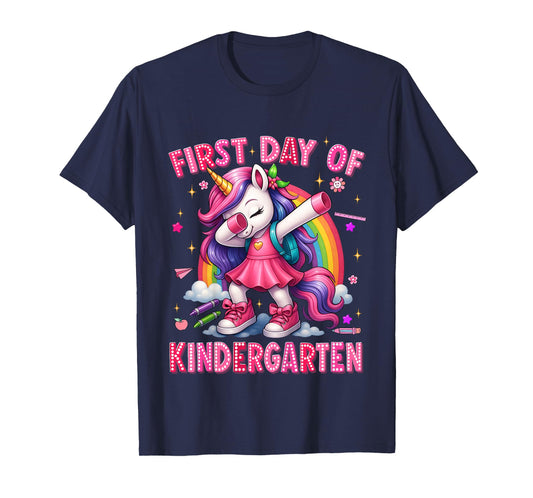 First Day Of Kindergarten Unicorn Back To School Girl Outfit T-Shirt