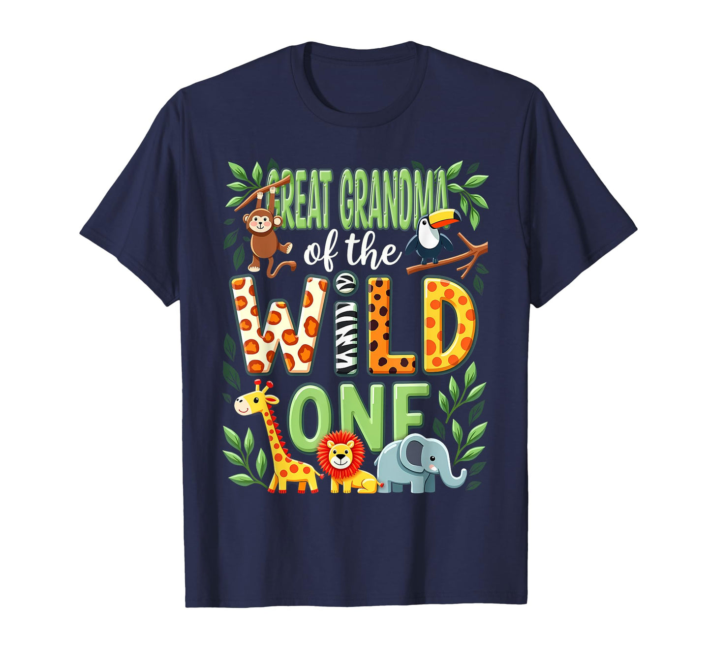 1st Birthday Safari Zoo Great Grandma Of The Wild One T-Shirt