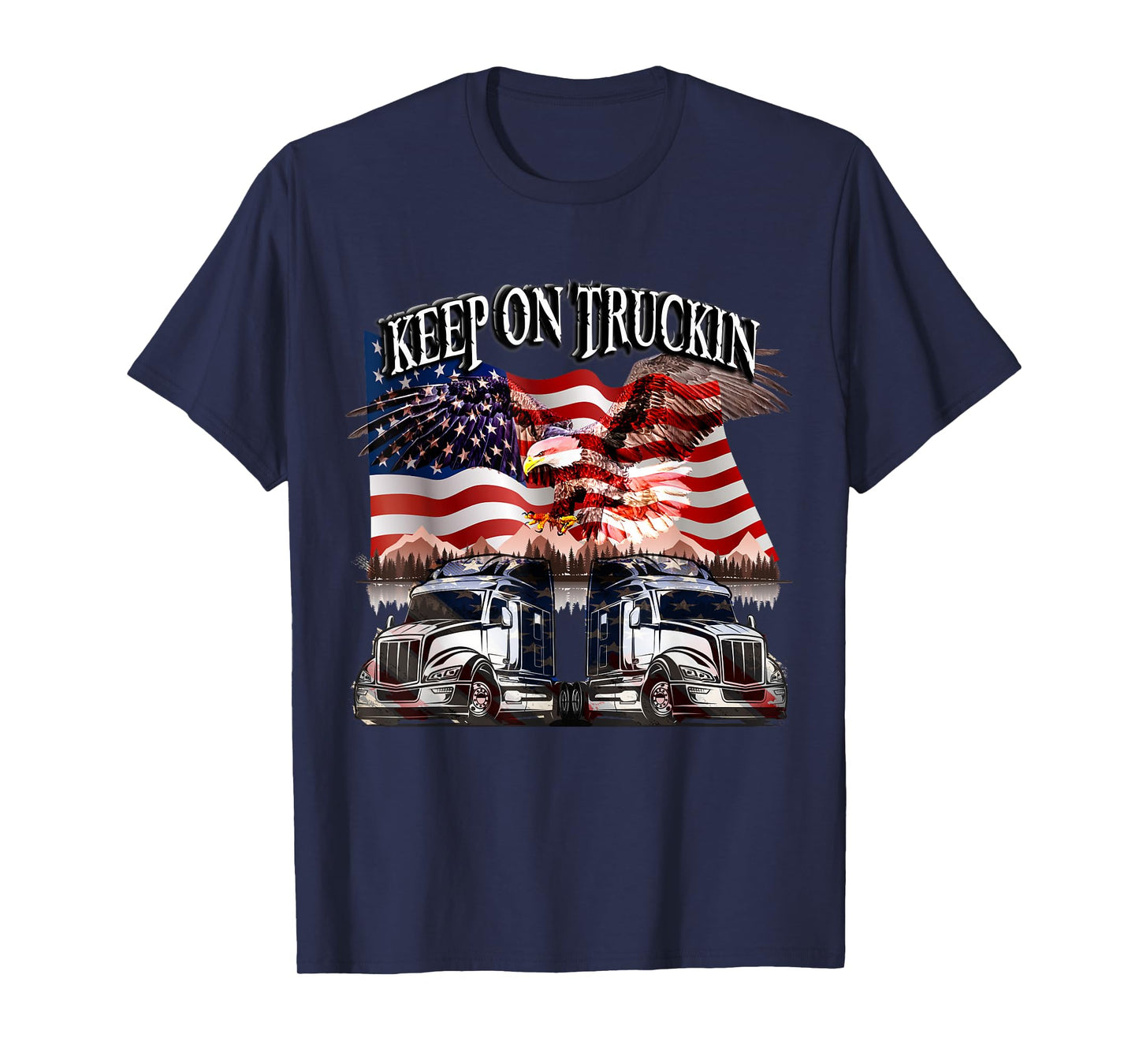 Keep on Truckin. Eagle USA Flag Design T-Shirt