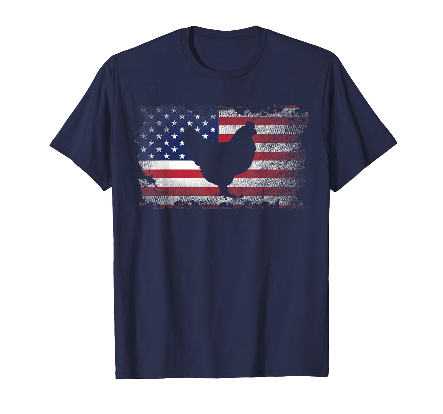 Patriotic Chicken American Flag Cool Chicken Lover Gift Women Kids Men T-Shirt