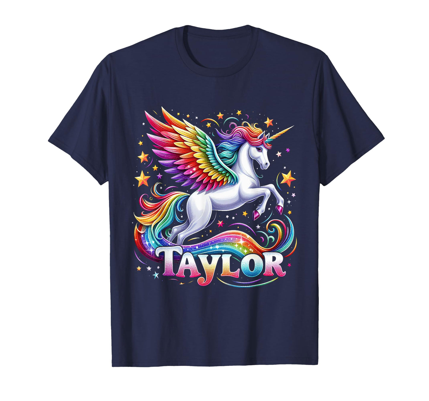 Girl Retro Taylor First Name Personalized Groovy 80's T-Shirt