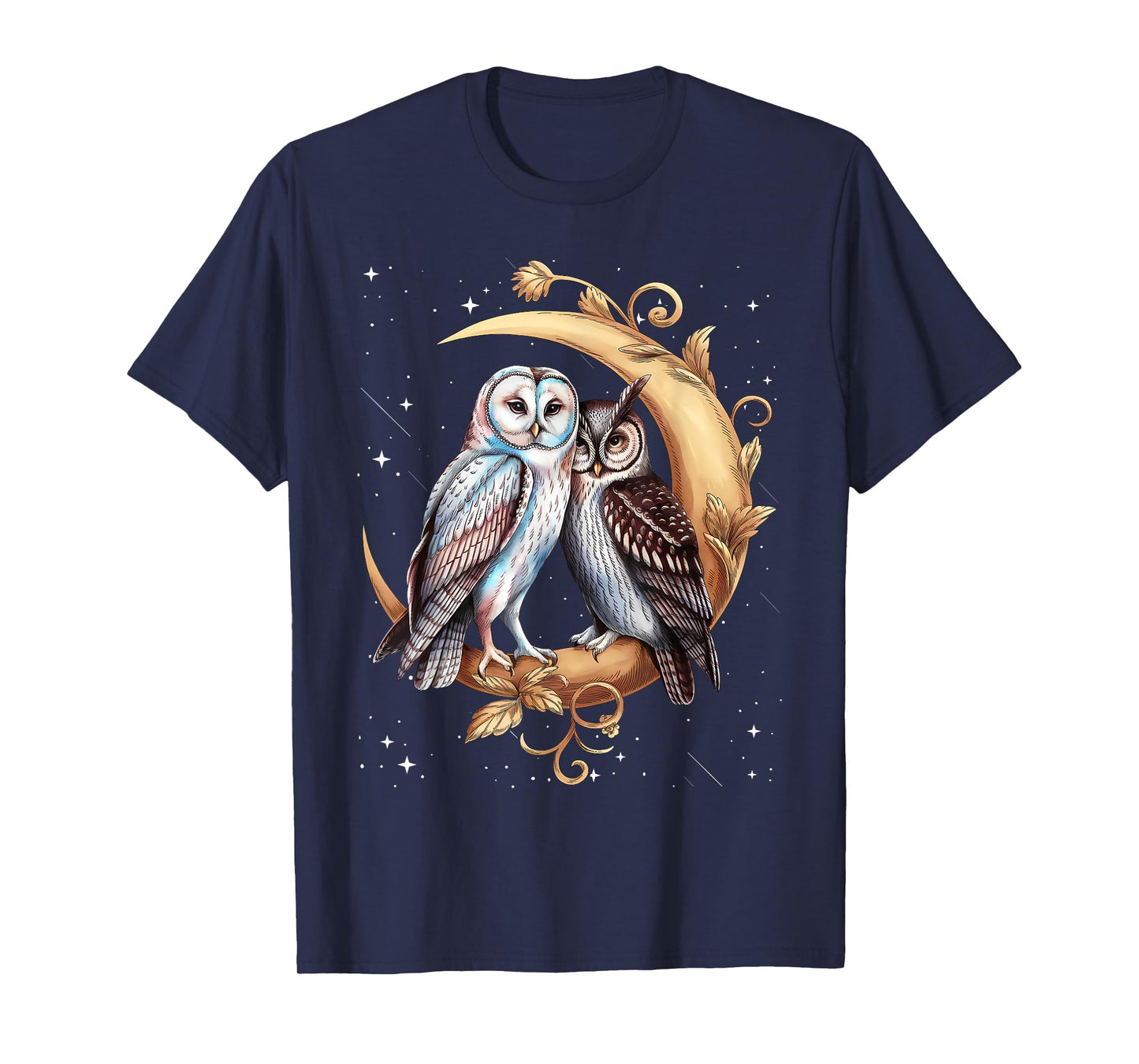 Moon Owl Birds Owl Graphic for Men Women Boys Girls T-Shirt