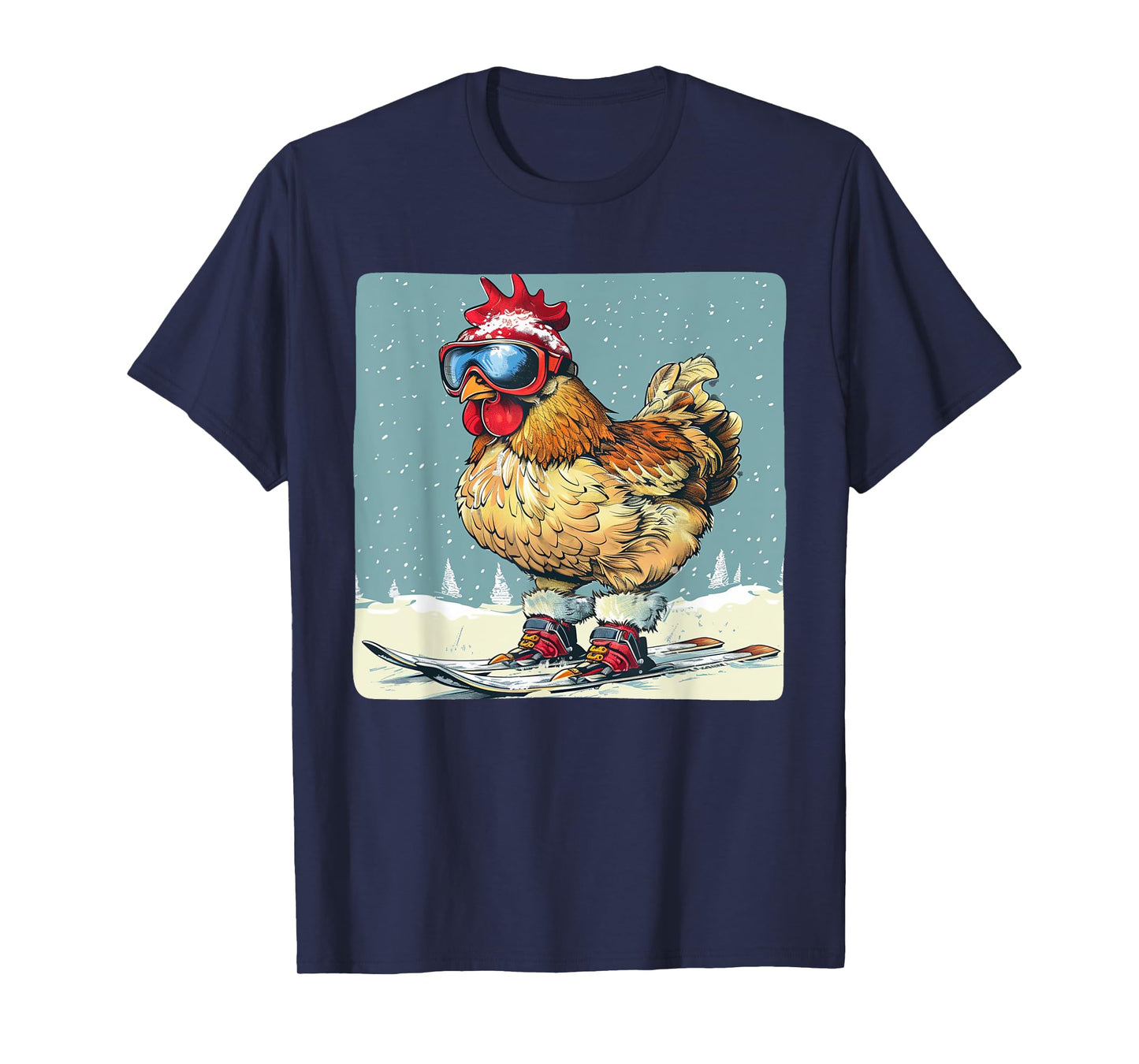 Funny Ski Chicken for Winter and Snow Holidays T-Shirt