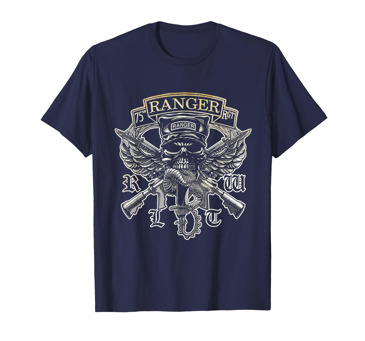 75th Ranger Regiment 95B Skull Patriotic Veterans Day Mens T-Shirt