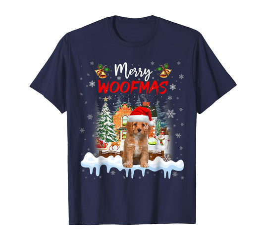 Merry Woofmas Cavapoo Christmas Tree Dog Lover Xmas T-Shirt