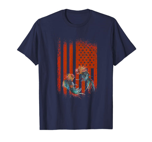 USA American Flag Cockfighter Game Fowl Cockfighting Rooster T-Shirt