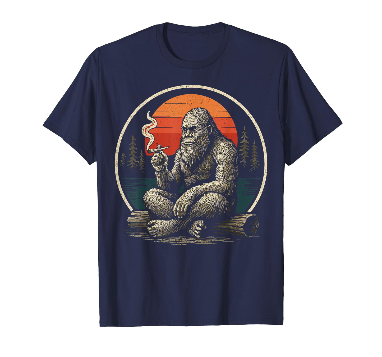 Funny Bigfoot Smoking Joint Nature T-Shirt