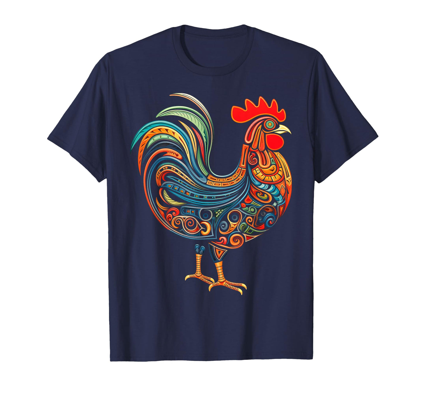 Chicken Mandala Abstract Animal Art Graphic Chicken T-Shirt