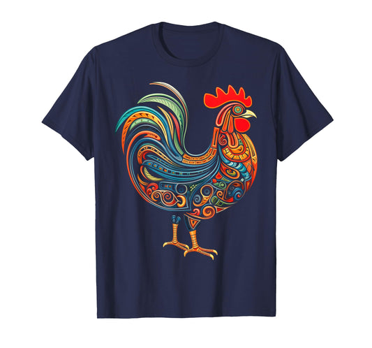 Chicken Mandala Abstract Animal Art Graphic Chicken T-Shirt