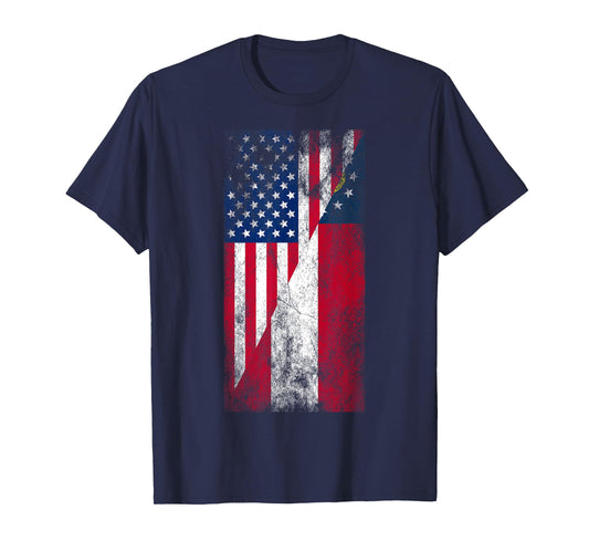 USA & Georgia Flags - American Georgian T-Shirt