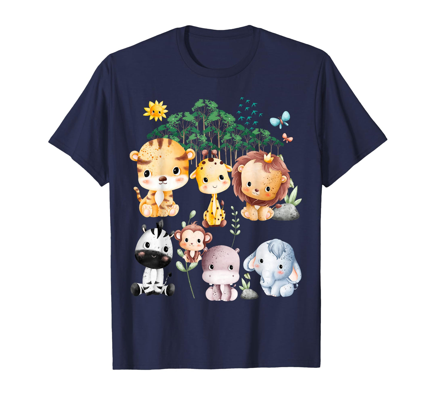 Jungle Animal Wildlife Safari Theme Forest Cute Baby Animals T-Shirt