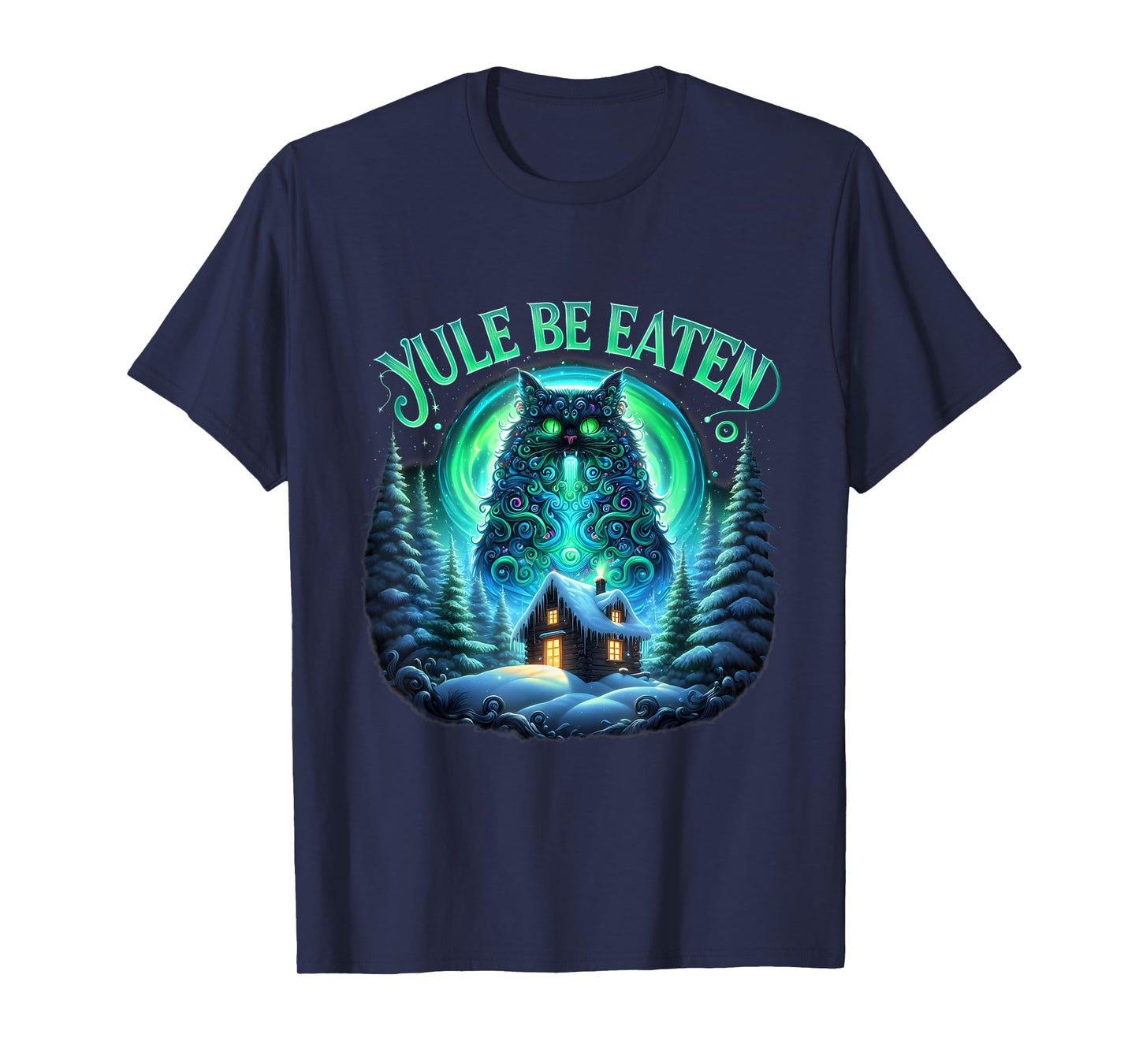 Christmas Cat Yule Be Eaten Yule Jolakotturinn Icelandic T-Shirt for Men Women Kids