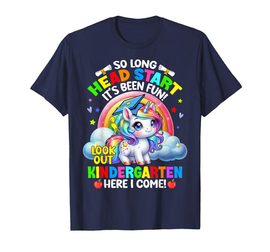 Head Start Graduation 2025 Unicorn Girl Hello Kindergarten T-Shirt