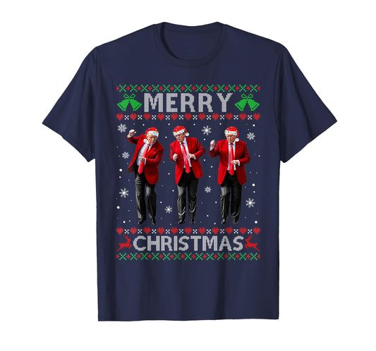 Funny Trump Dance Merry Christmas Ugly Xmas Sweater Pajamas T-Shirt