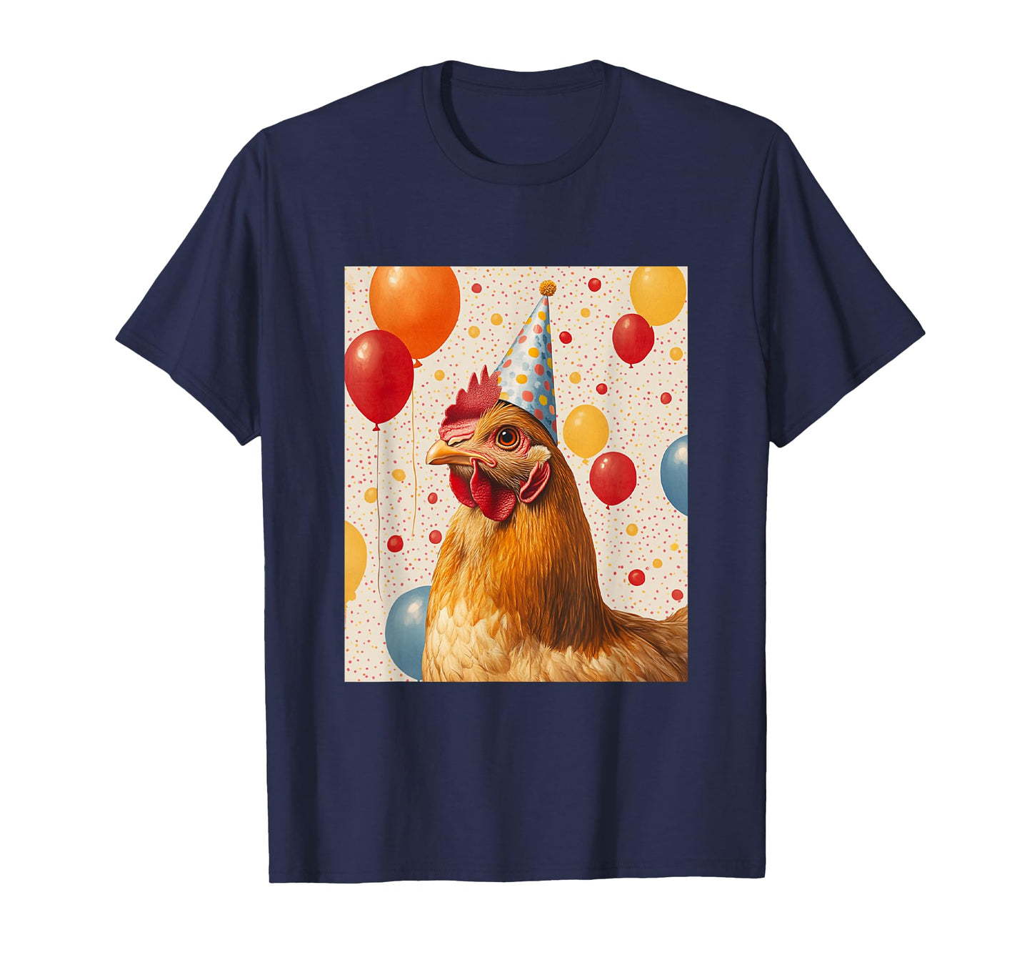 Chicken Retro Art Print Birthday Party Balloons & Party Hat T-Shirt