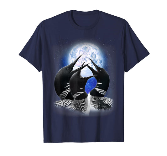 3 Common Loon Howling At The Moon Funny Birdwatcher Birder T-Shirt