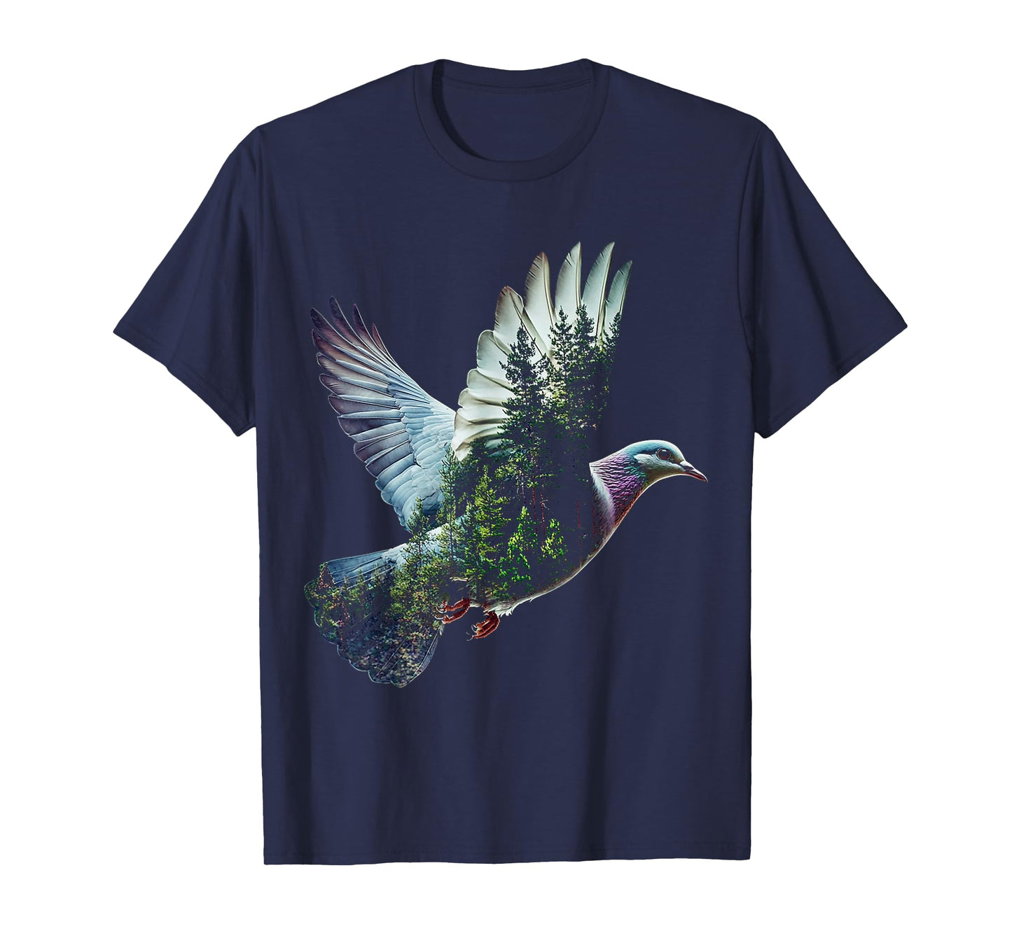 Dove Bird Abstract Motif Forest Animal Portrait Art Dove T-Shirt