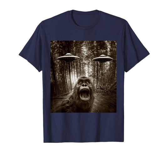 Bigfoot Sasquatch Alien UFO Tee For men women kids Graphic T-Shirt