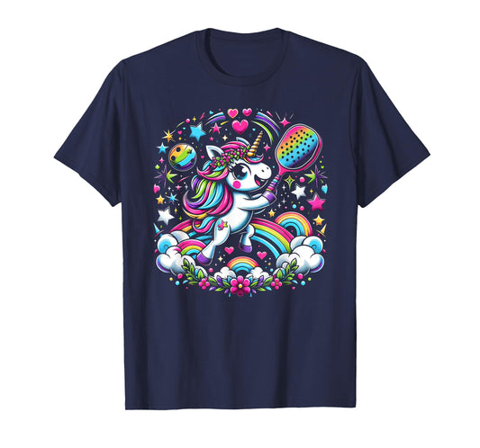 Magical Pickleball Unicorn Rainbow Girls Fancy T-Shirt