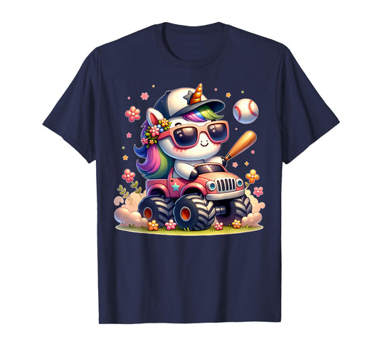 Cute Unicorn Softball Baseball T-ball Shirt for Girl Toddler T-Shirt