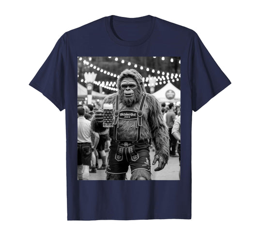 German Bigfoot Sasquatch Lederhosen Funny Oktoberfest 2025 T-Shirt