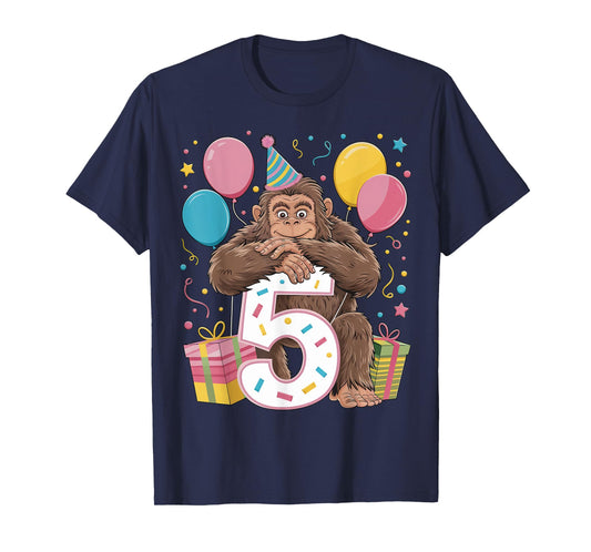 Bigfoot 5th birthday boy girl 5 years old fifth five Bigfoot T-Shirt
