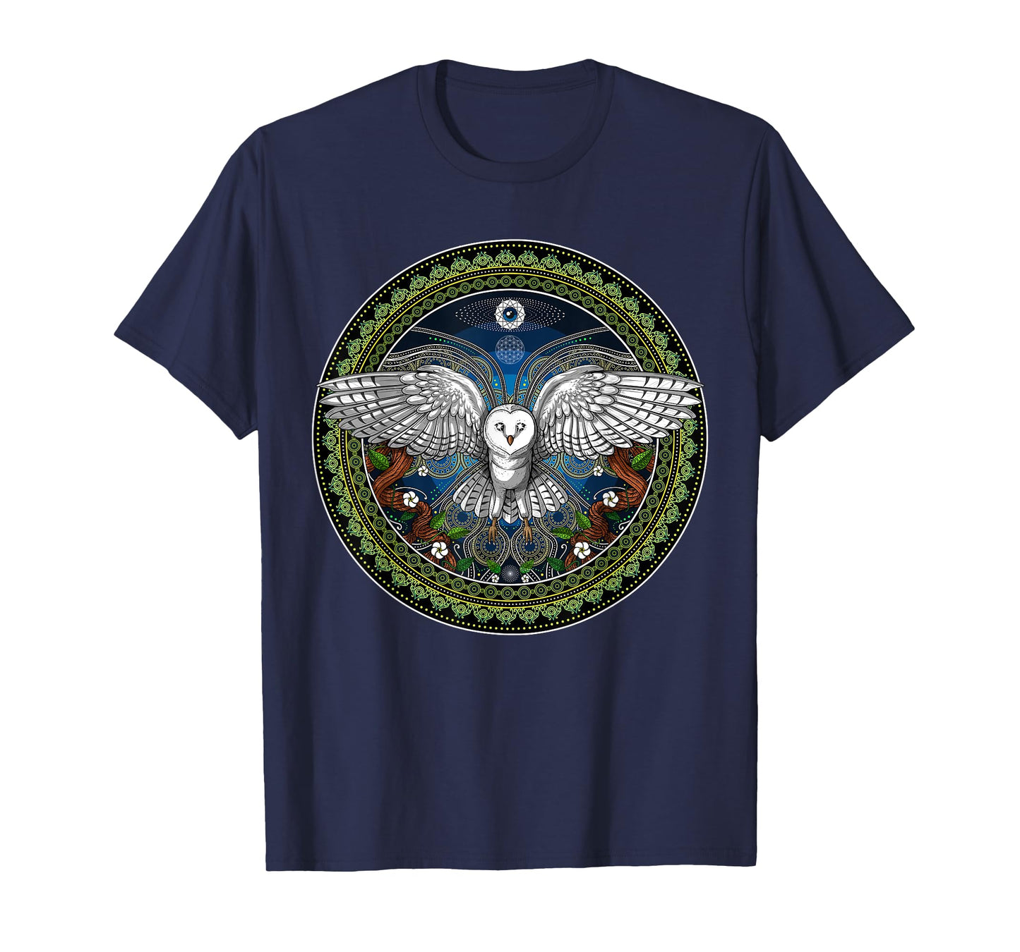 Owl Bird Psychedelic Sacred Geometry T-Shirt