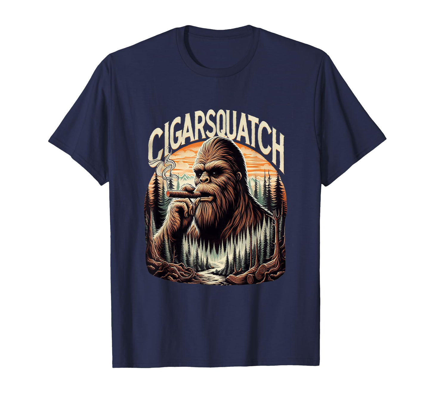 Cigarsquatch Cigar Smoking Bigfoot T-Shirt