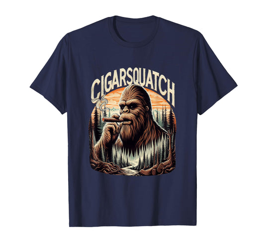 Cigarsquatch Cigar Smoking Bigfoot T-Shirt
