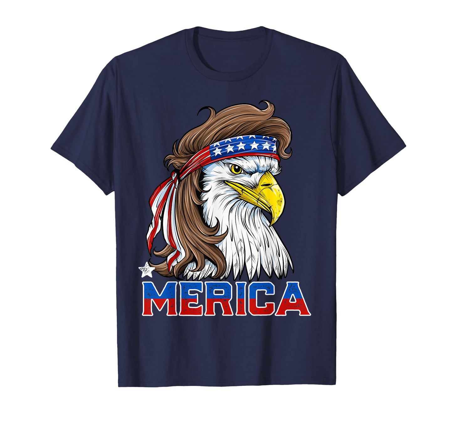 Merica Eagle Mullet 4th of July Men Women American Flag USA T-Shirt