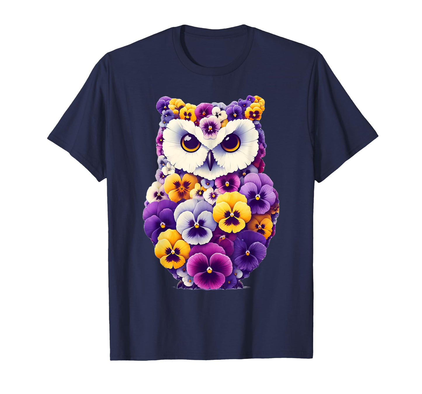 Pansies Owl Flower Pansy Gardening Floral T-Shirt