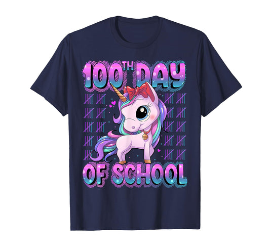 100 Days Of School Shirt Unicorn 100 Days Smarter 100th Day T-Shirt