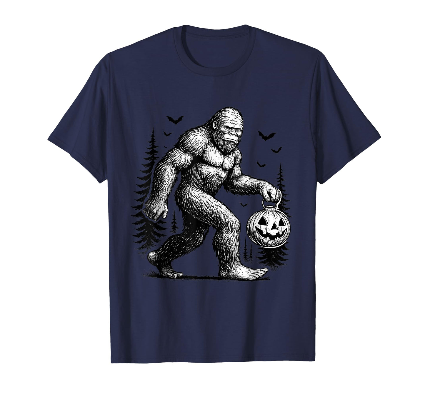 Spooky Halloween Bigfoot Pumskin Shirt Men Women T-Shirt