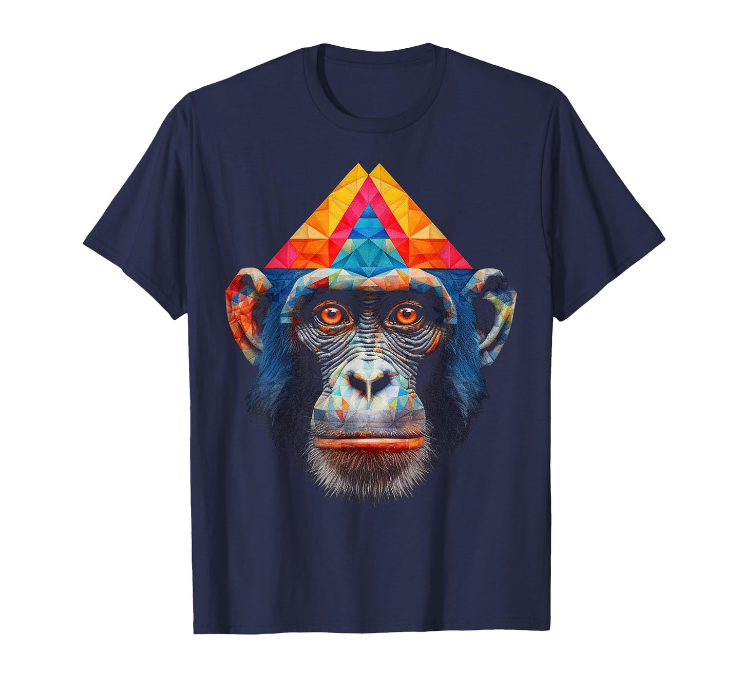 Monkey Polygon Colourful Zoo Animal Lover Motif Animal Monkey T-Shirt
