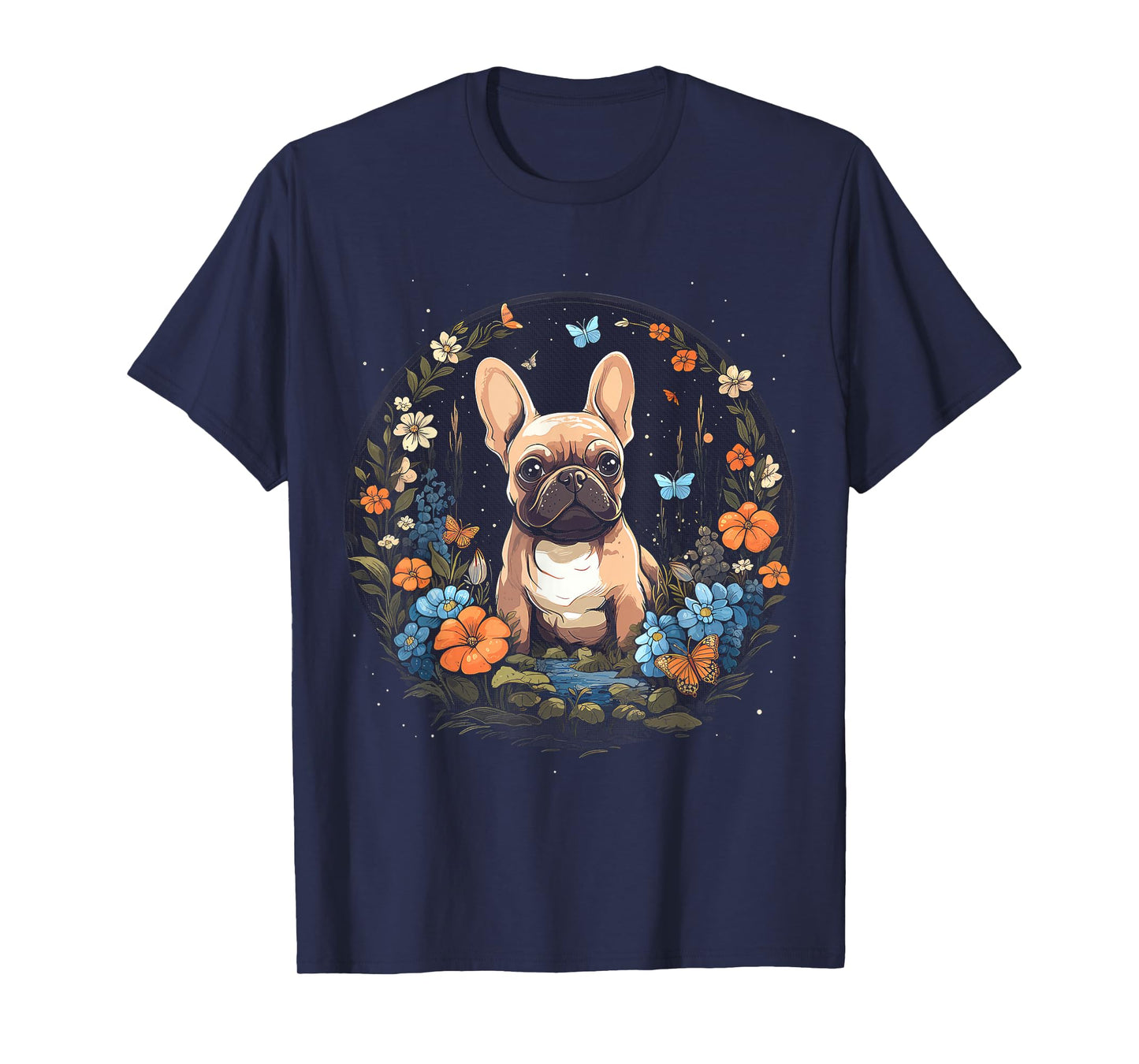 French Bulldog Mom Dog Lover Floral Dog Owner Women T-Shirt