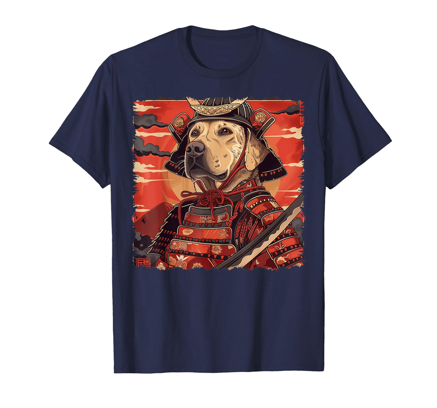 Labrador Retriever Dog Lab Japanese Samurai Ukiyo-e Vintage Men Women Kids T-Shirt