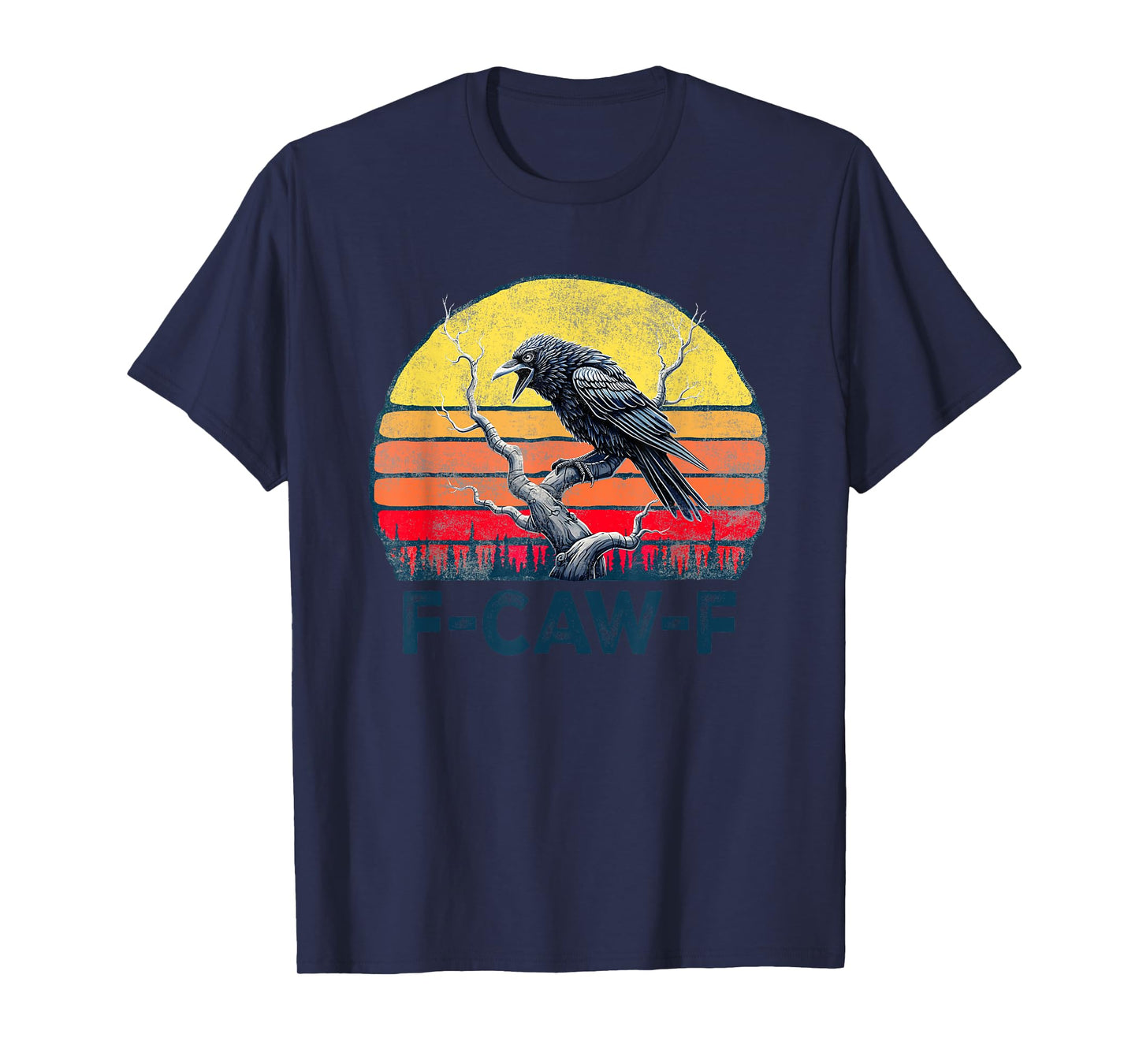 F-Caw-F Funny Raven Crow Vintage Gothic Bird Pun T-Shirt