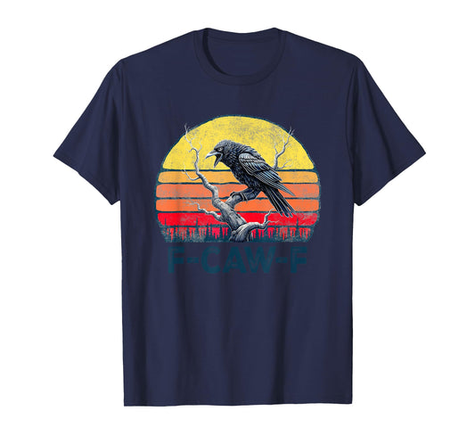 F-Caw-F Funny Raven Crow Vintage Gothic Bird Pun T-Shirt