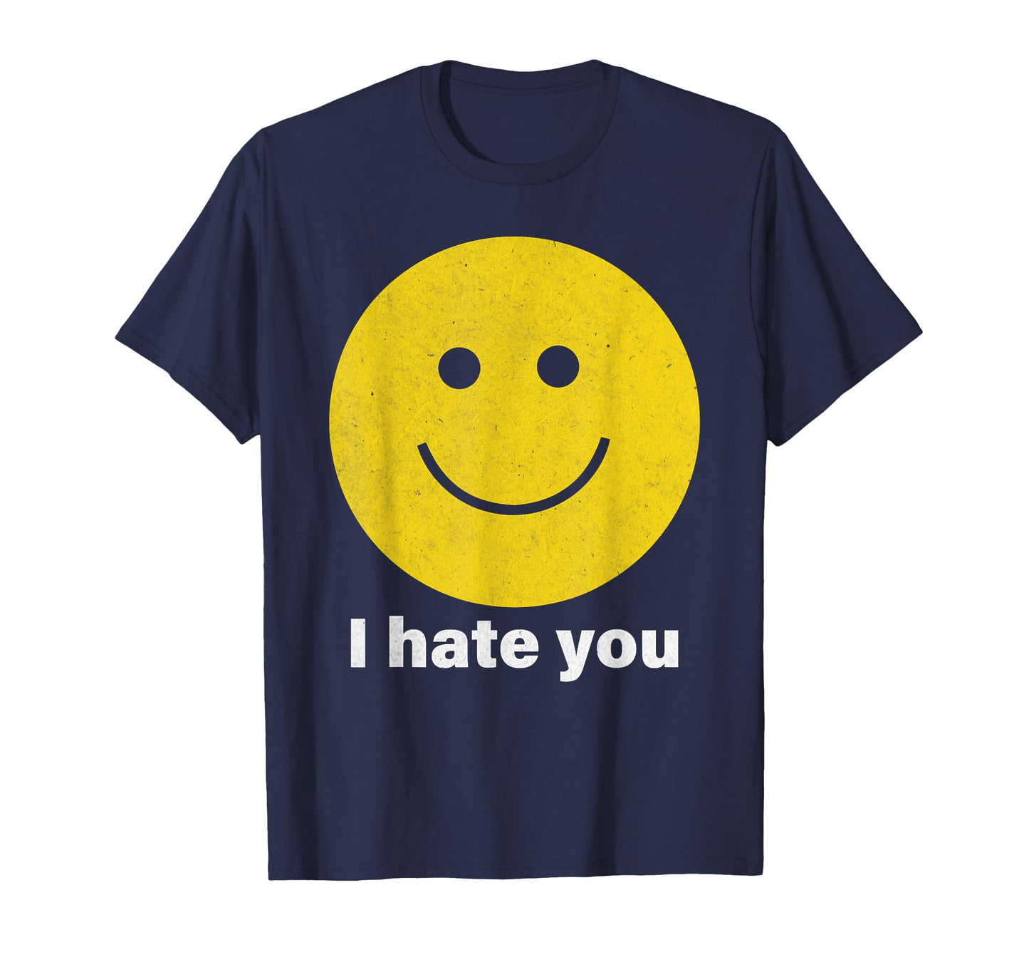 I Hate You Smile Face T-Shirt - T-Shirt | Navy