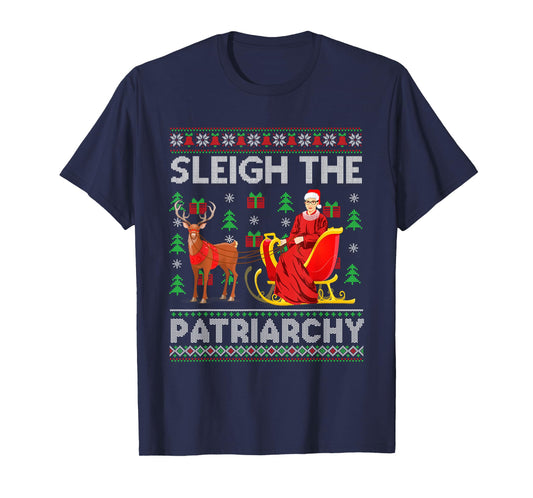 Feminist Ruth Bader Ginsburg RBG Xmas Sleigh The Patriarchy T-Shirt