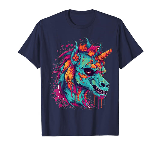 Zombie Unicorn Halloween Costume Scary Magical Women Girls T-Shirt